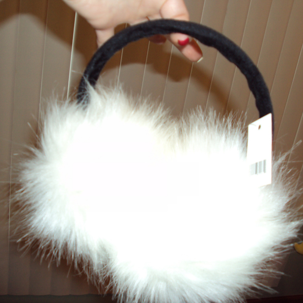 White fuzzy ear muffs